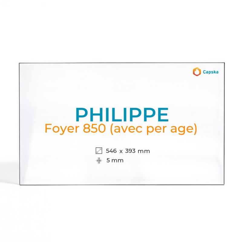Cristall Philippe FOYER 850 - Vidre Rectangle Perforat per xemeneia