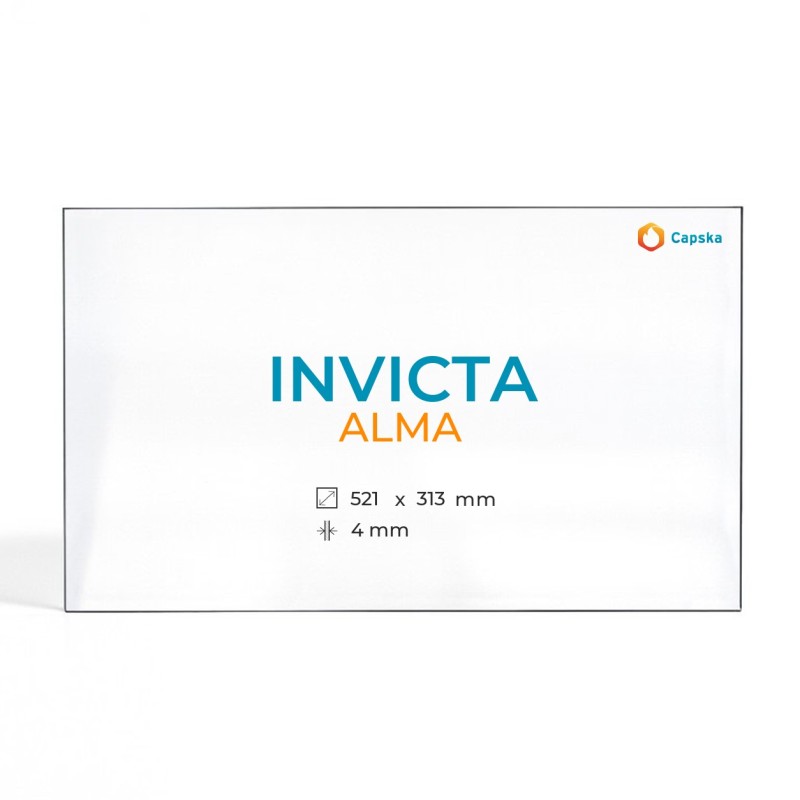 Vetro Invicta ALMA - Vetro Rettangolo per stufa a legna