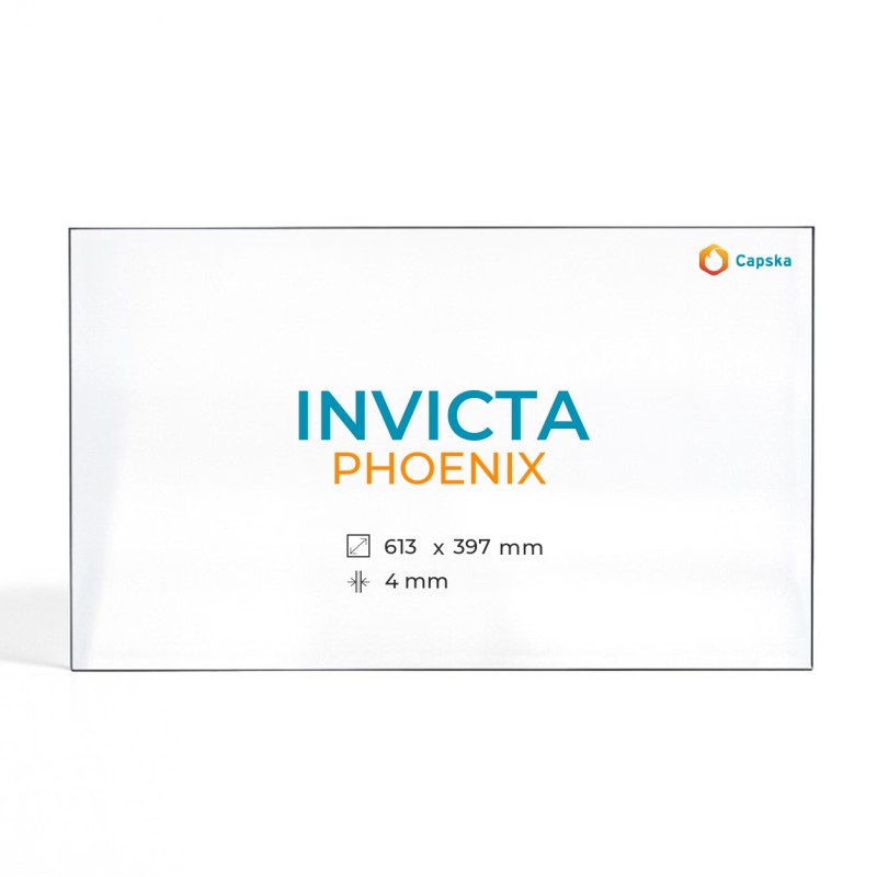 Invicta PHOENIX Glas - Rechteck Kaminglas für Kaminofen