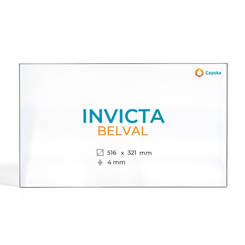 Invicta BELVAL Glas - Rechteck Kaminglas für Kaminofen