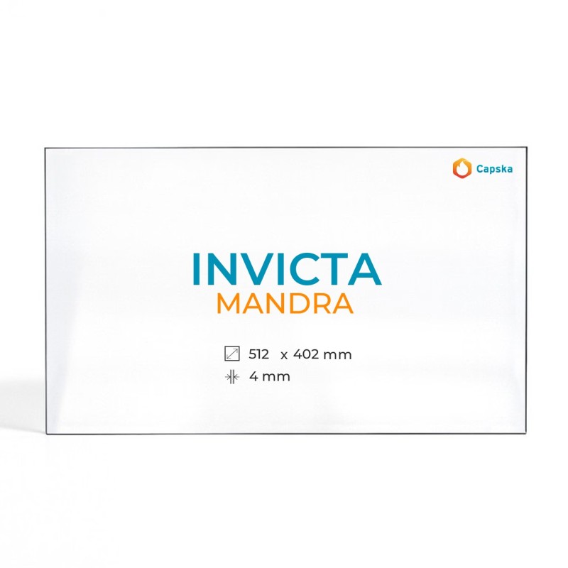 Cristal Invicta MANDRA - Vidrio Rectángulo para estufa de leña