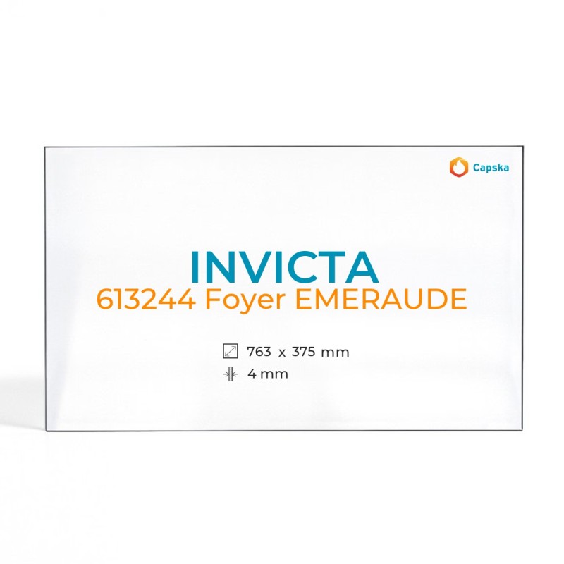 Invicta 613244 FOYER EMERAUDE Glas - Rechteck Kaminglas für Kaminofen