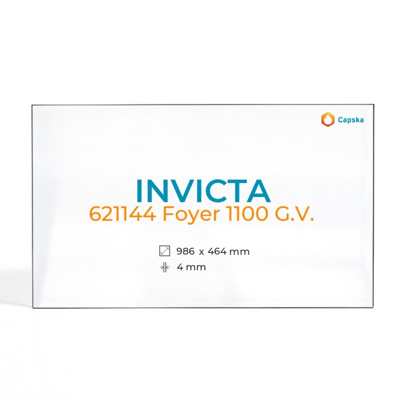Vitre Invicta 621144 FOYER 1100 G.V. - Verre Rectangle pour insert