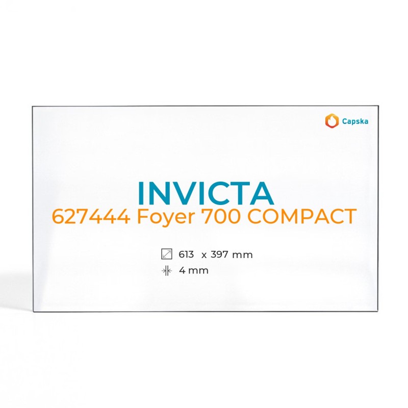 Invicta 627444 FOYER 700 COMPACT Glas - Rechteck Kaminglas