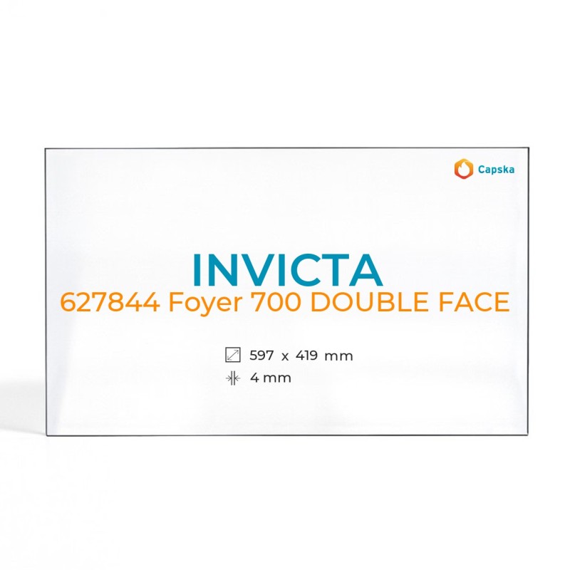 Vetro Invicta 627844 FOYER 700 DOUBLE FACE - Vetro Rettangolo per caminetto