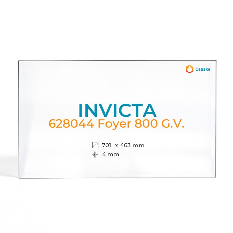 Vitre Invicta 628044 FOYER 800 G.V. - Verre Rectangle pour insert