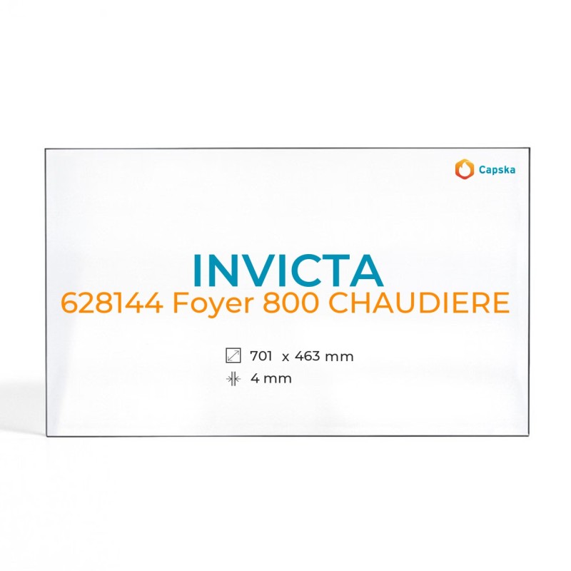 Invicta 628144 FOYER 800 CHAUDIERE Glas - Rechteck Kaminglas