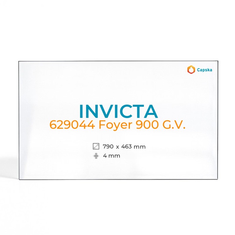 Vitre Invicta 629044 FOYER 900 G.V. - Verre Rectangle pour insert