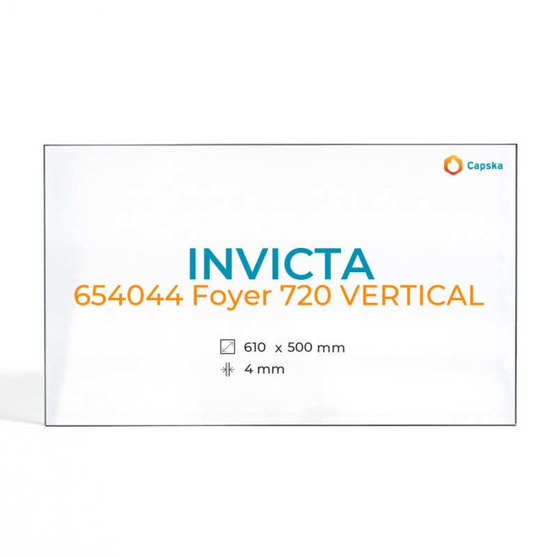 Invicta 654044 FOYER 720 VERTICAL Glas - Rechteck Kaminglas