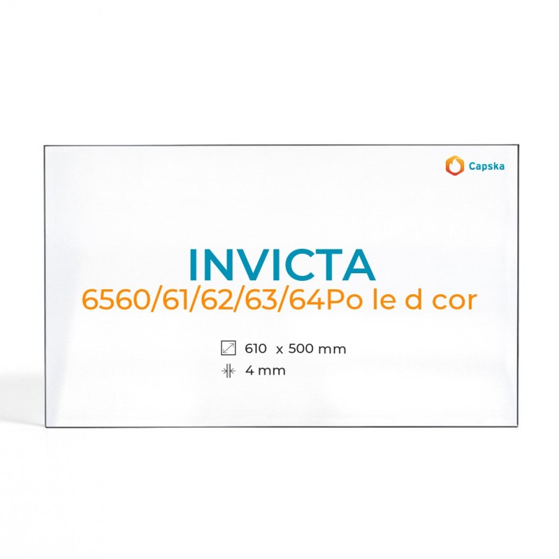 Cristall Invicta 6560/61/62/63/64POÊLE DÉCOR - Vidre Rectangle per xemeneia