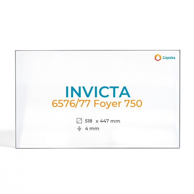 Invicta 6576/77 FOYER 750 Glass - Rectangular Fireplace Insert Panel