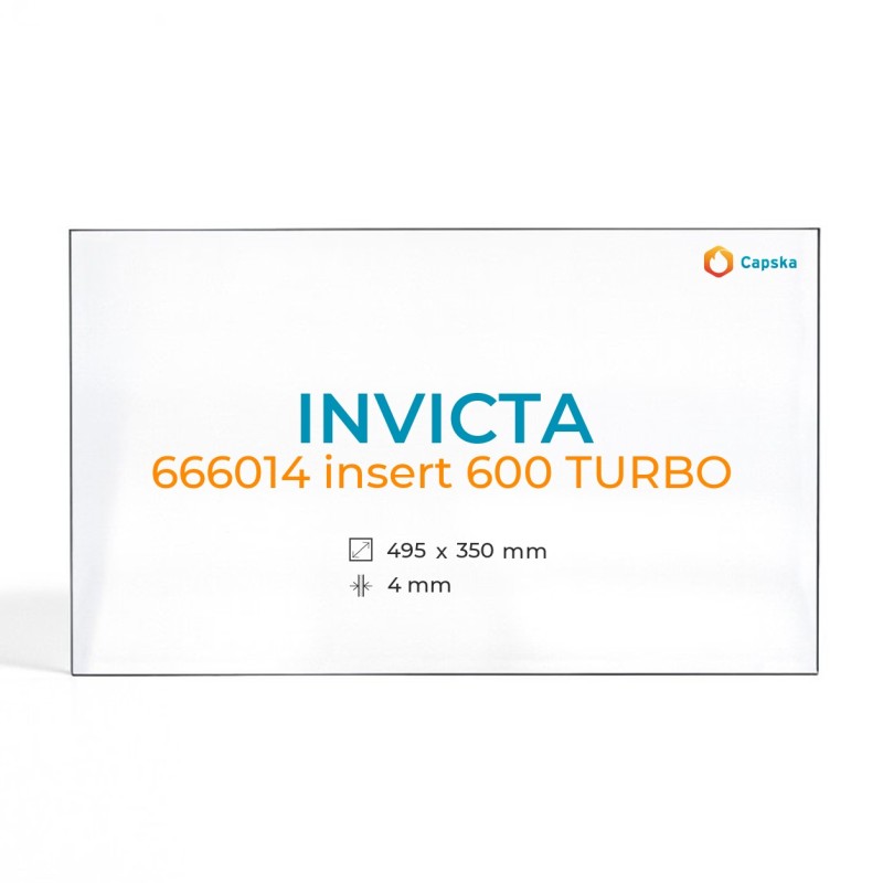 Vetro Invicta 666014 INSERT 600 TURBO - Vetro Rettangolo per inserto caminetto