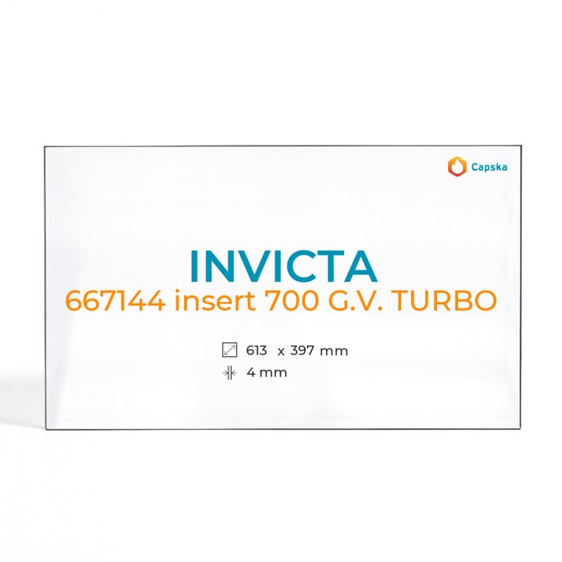 Vitre Invicta 667144 INSERT 700 G.V. TURBO - Verre Rectangle pour insert