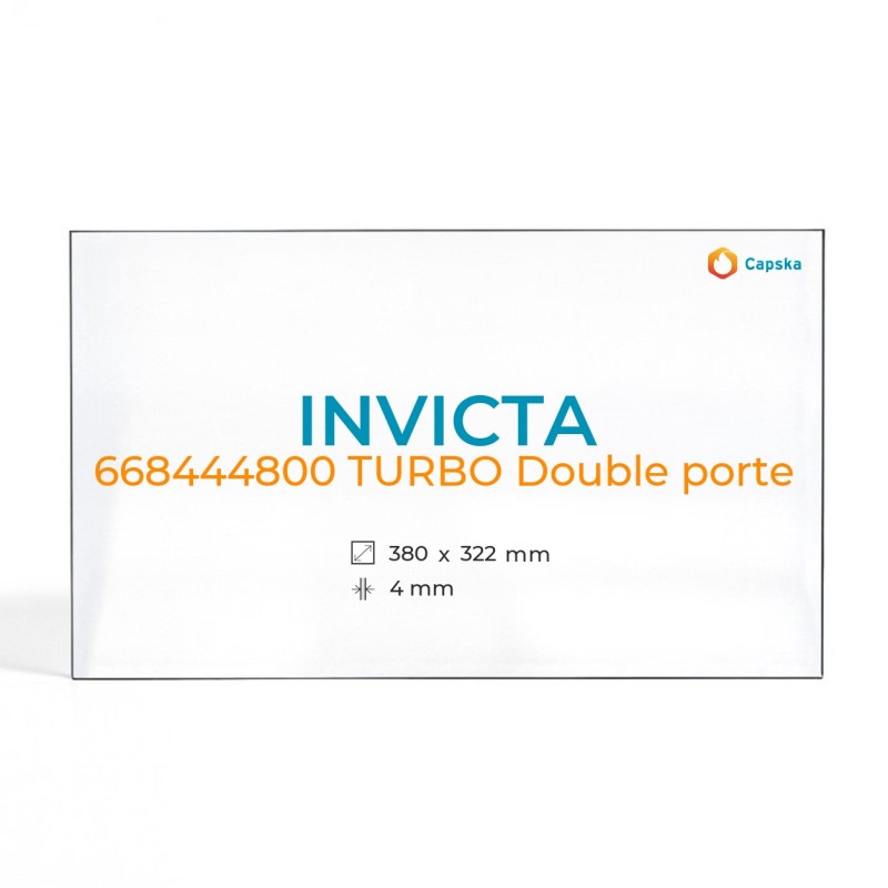 Invicta 668444800 TURBO Double Porte Glass Panel - Fireplace Insert