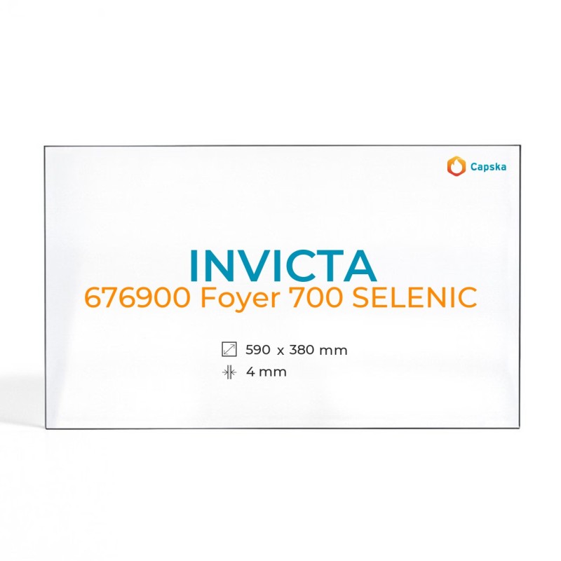 Vitre Invicta 676900 FOYER 700 SELENIC - Verre Rectangle pour insert