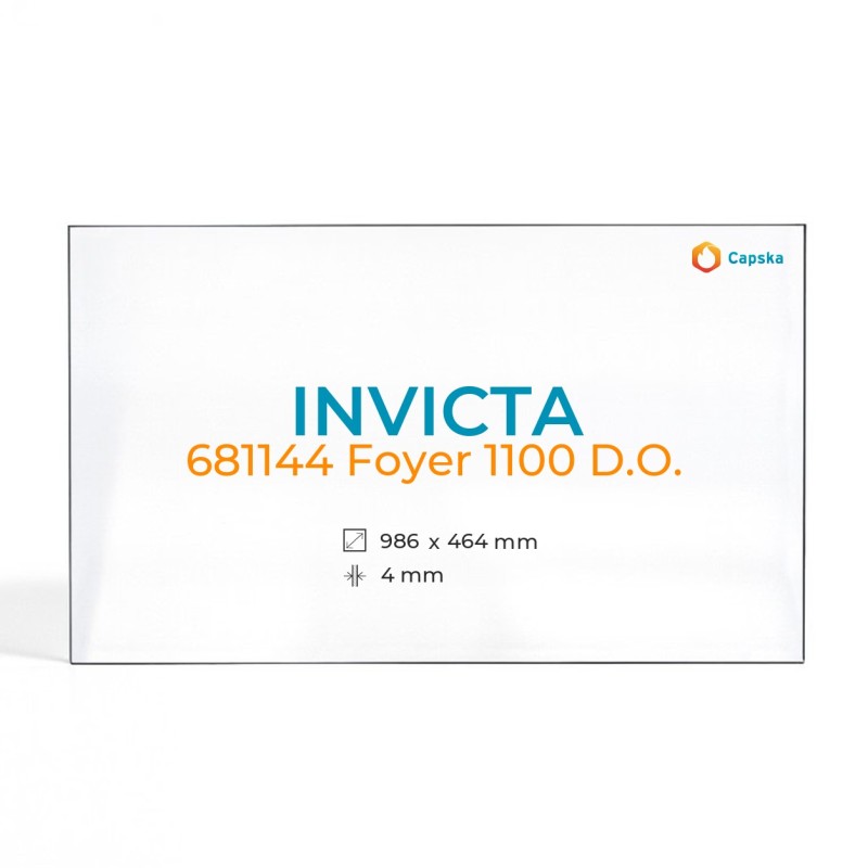 Vitre Invicta 681144 FOYER 1100 D.O. - Verre Rectangle pour insert