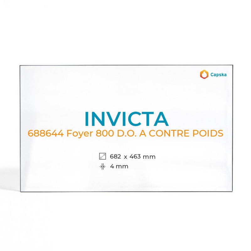 Vitre Invicta 688644 FOYER 800 D.O. A CONTRE POIDS - Verre Rectangle
