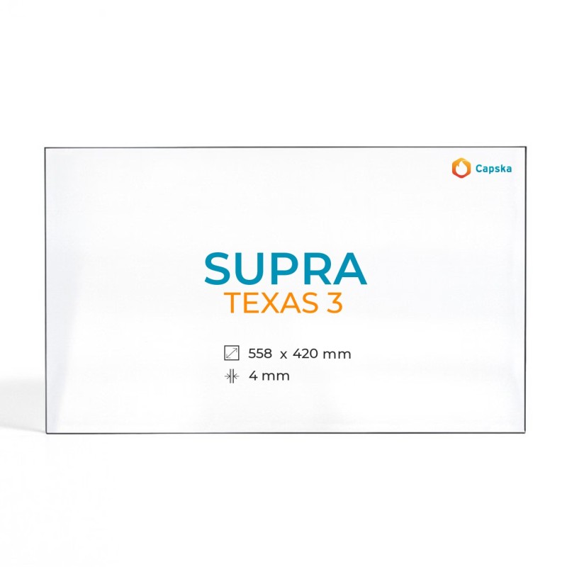 Supra TEXAS 3 Glass - Rectangular Panel for Wood Burning Stove