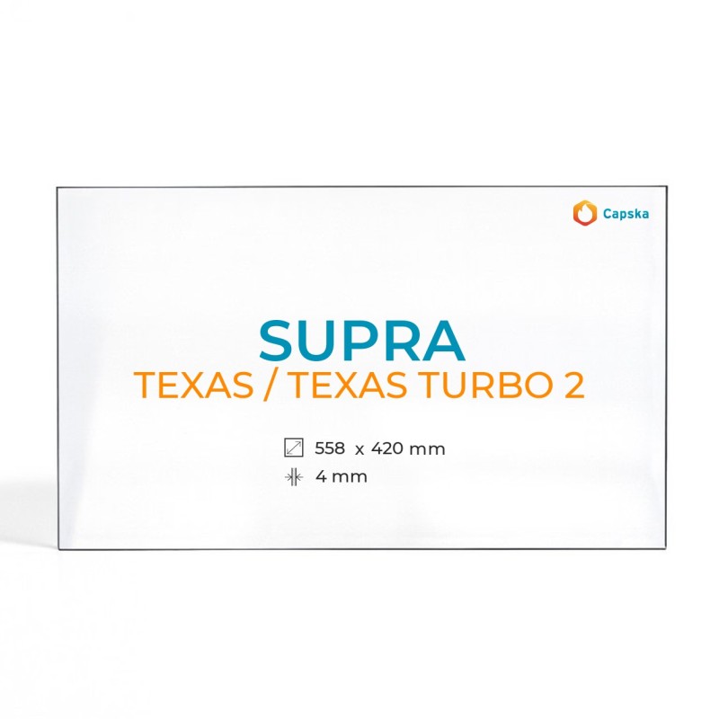 Vitre Supra TEXAS / TEXAS TURBO 2 - Verre Rectangle pour poêle à bois