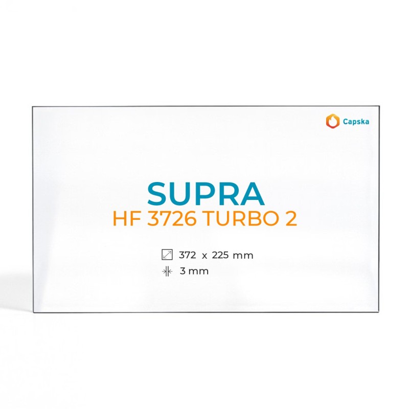 Supra HF 3726 TURBO 2 Glas - Rechteck Kaminglas für Kaminofen