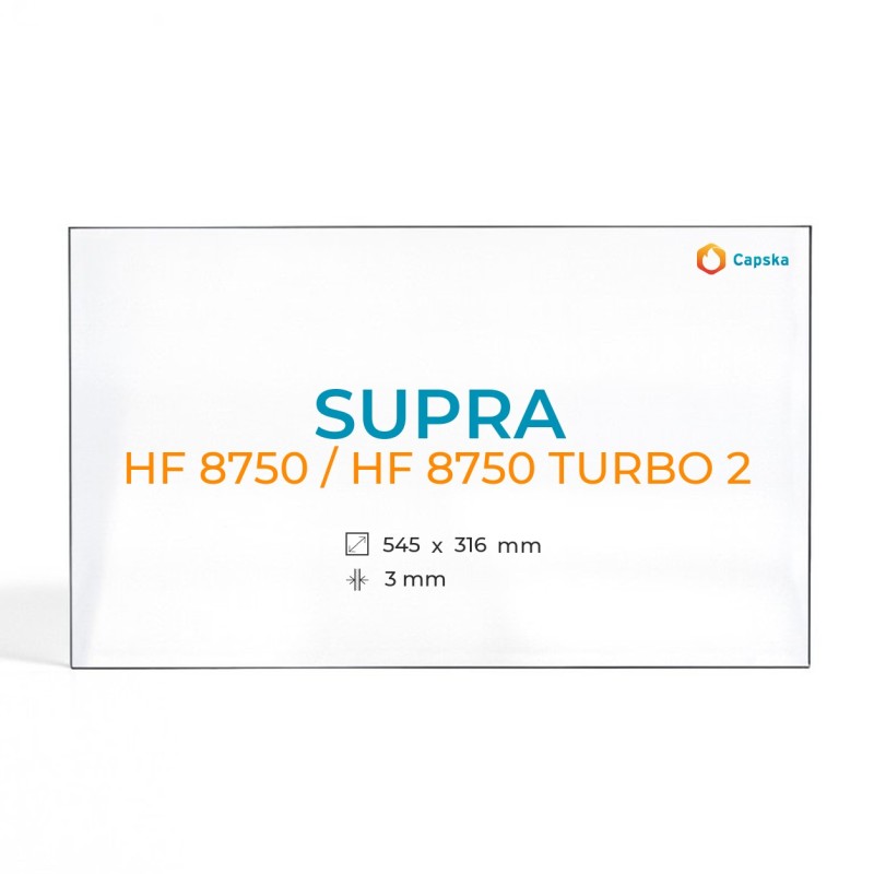 Kaminglas Supra HF 8750 / HF 8750 TURBO 2 - Rechteckig, hitzebeständig bis 760°
