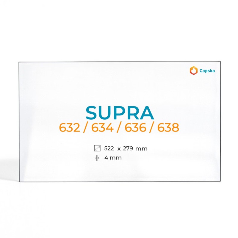 Supra 632/634/636/638 Glas - Rechteck Kaminglas für Kaminofen
