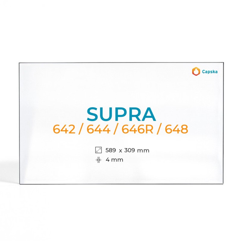 Supra 642/644/646R/648 Glas - Rechteck Kaminglas für Kaminofen