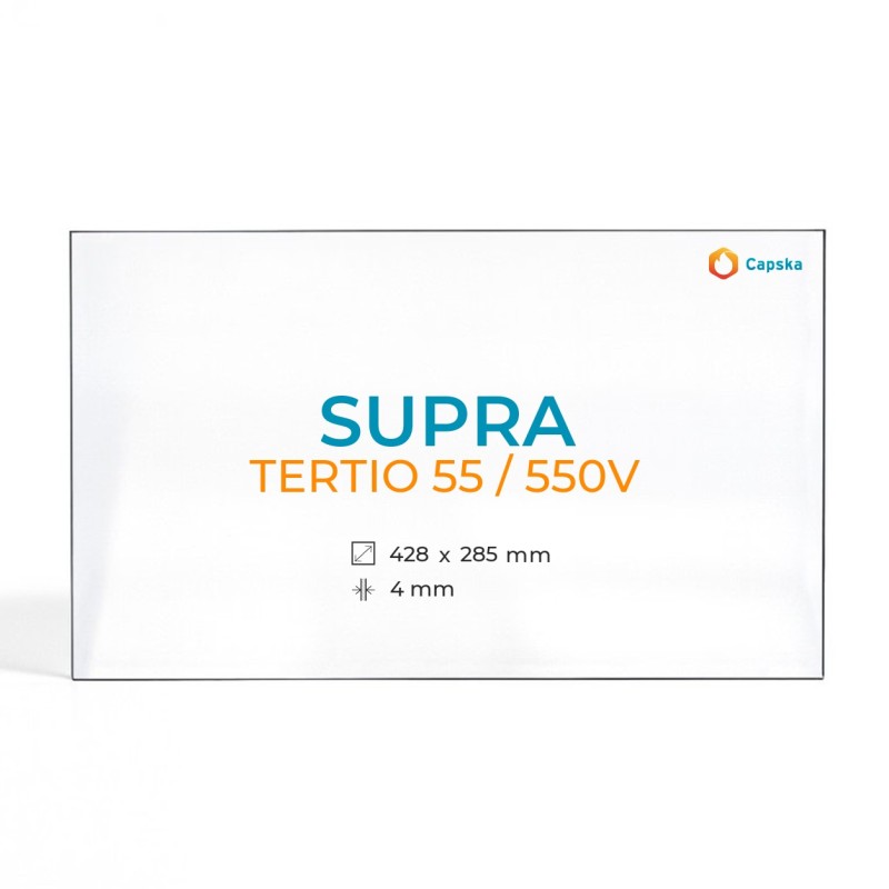 Supra TERTIO 55 / 550V Glas - Rechteck Kaminglas für Kaminofen