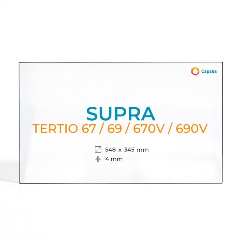 Supra TERTIO 67 / 69 / 670V / 690V Glas - Rechteck Kaminglas