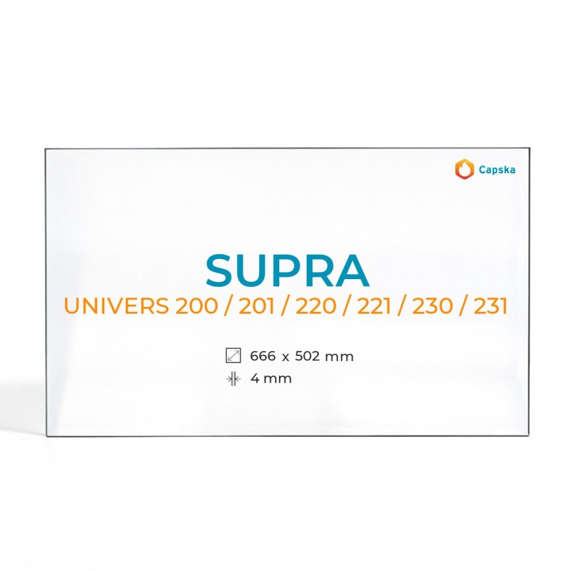 Supra UNIVERS Rectangular Glass Panel for Fireplace Insert