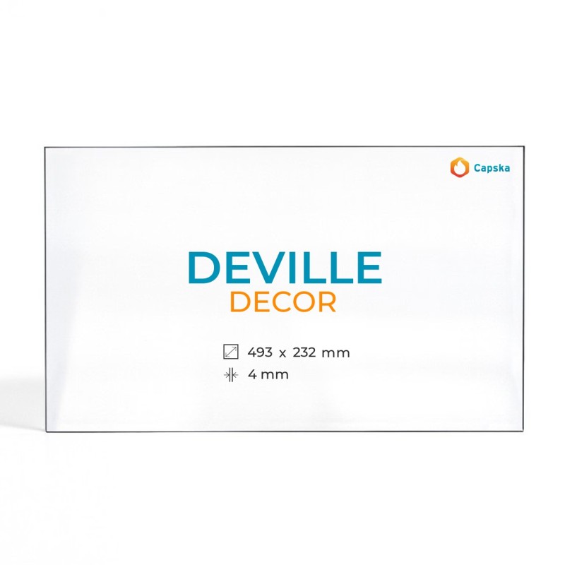 Vidre ceràmic DEVILLE DECOR per estufa de llenya - Rectangle 493x232x4mm