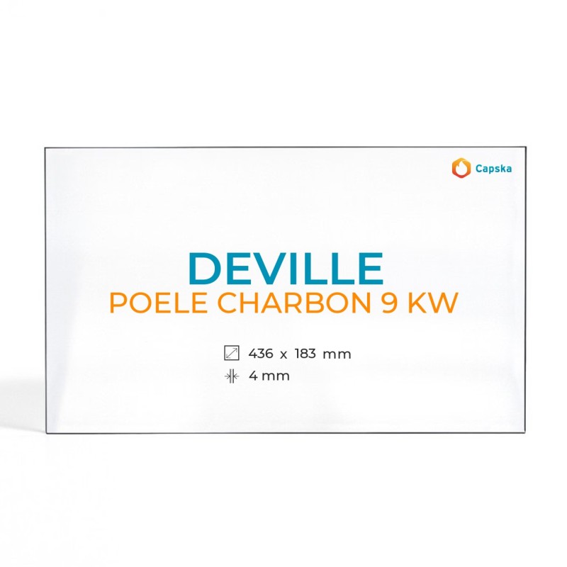 Vitre Deville POELE CHARBON 9 KW - Verre 2 angles coupés