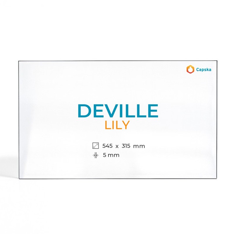 Deville LILY Glass - Rectangular Panel for Wood Burning Stove