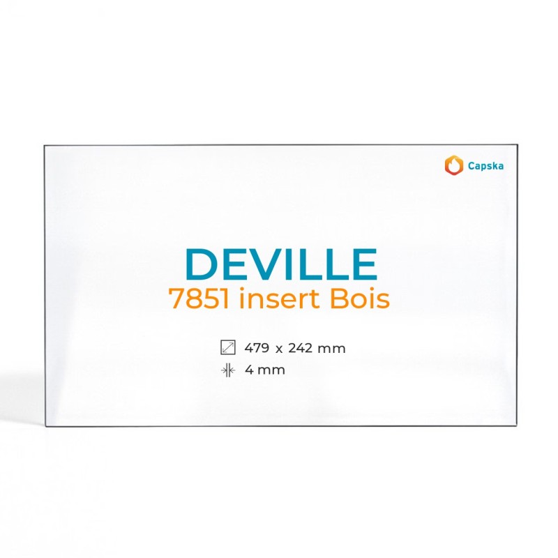Vitre Deville 7851 INSERT BOIS - Verre Rectangle pour insert