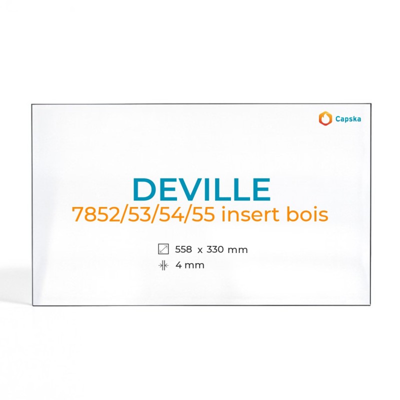 Vetro Deville 7852/53/54/55 INSERT BOIS - Vetro Rettangolo per caminetto