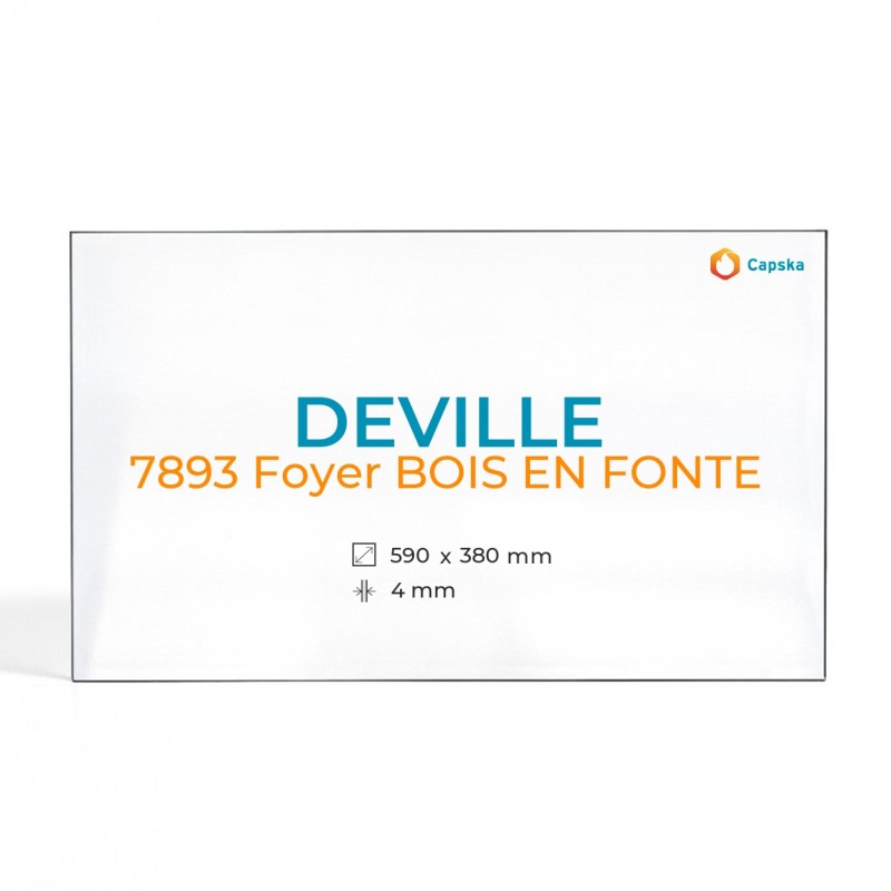 Vitre Deville 7893 FOYER BOIS EN FONTE - Verre Rectangle pour insert