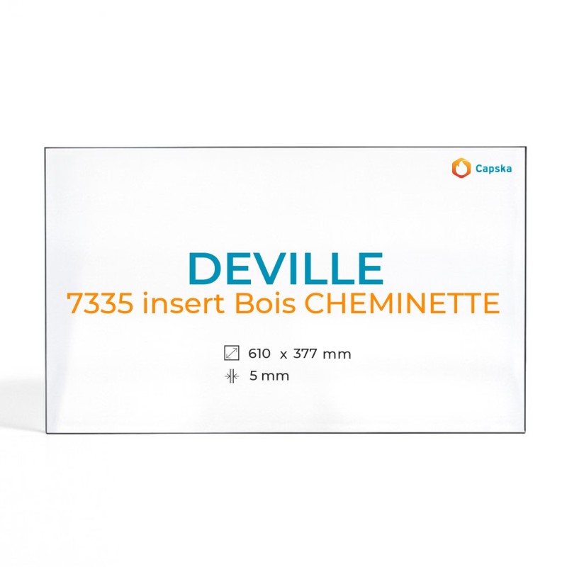 Vitre Deville 7335 INSERT BOIS CHEMINETTE - Verre Rectangle pour insert