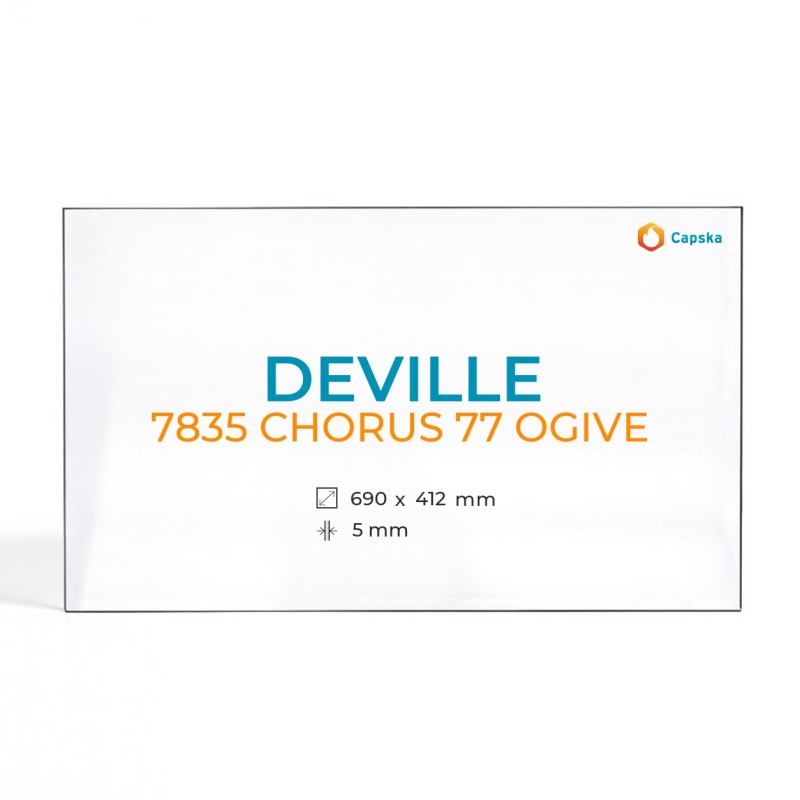 Deville 7835 CHORUS 77 OGIVE Glass - Rectangular Fireplace Panel