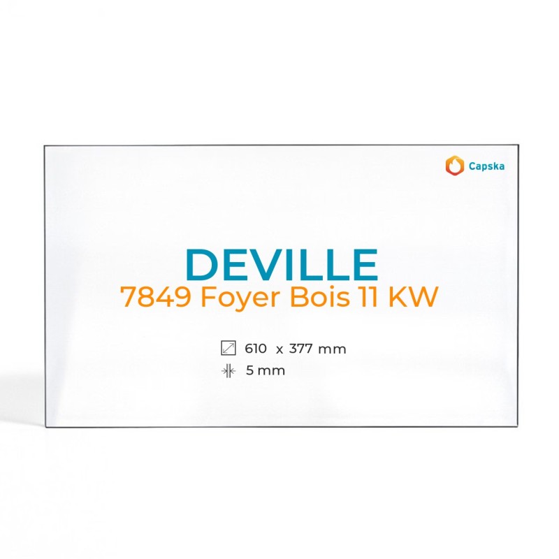 Deville 7849 FOYER BOIS 11 KW Glass Fireplace Insert Panel