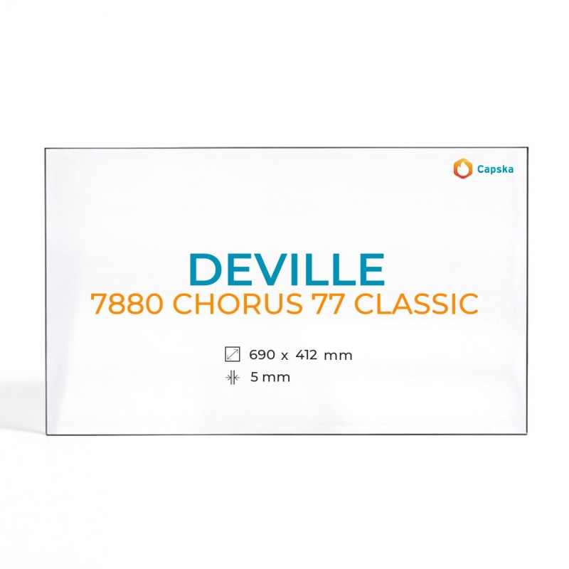 Vetro Deville 7880 CHORUS 77 CLASSIC - Vetro Rettangolo per inserto per caminetto