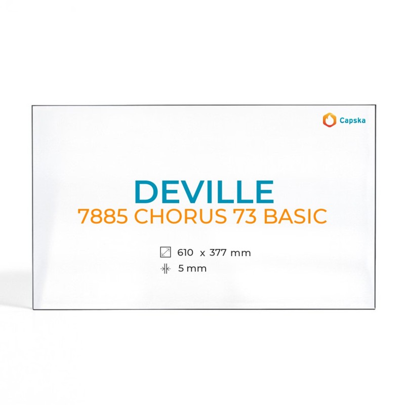 Deville 7885 CHORUS 73 BASIC Glas - Rechteck Kaminglas für Kaminofen