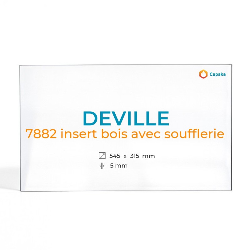 Vitre Deville 7882 INSERT BOIS AVEC SOUFFLERIE - Verre Rectangle pour insert