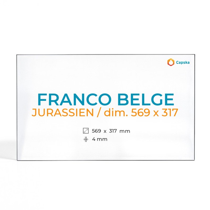 Franco Belge JURASSIEN 569x317 Rechteck Kaminglas - Ofenmodell