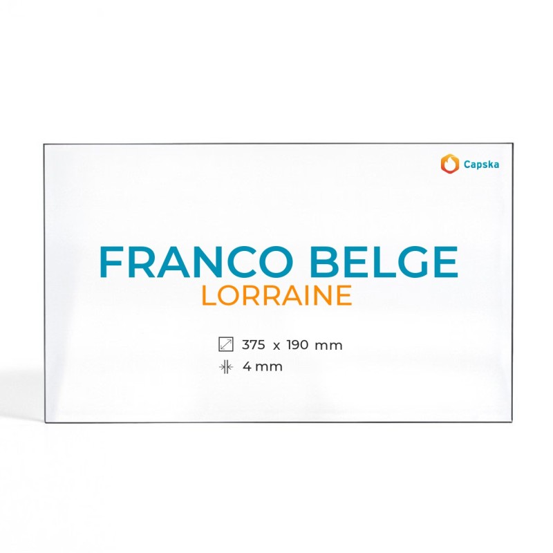 Vidre Franco Belge LORRAINE per estufa de llenya - 375x190x4mm