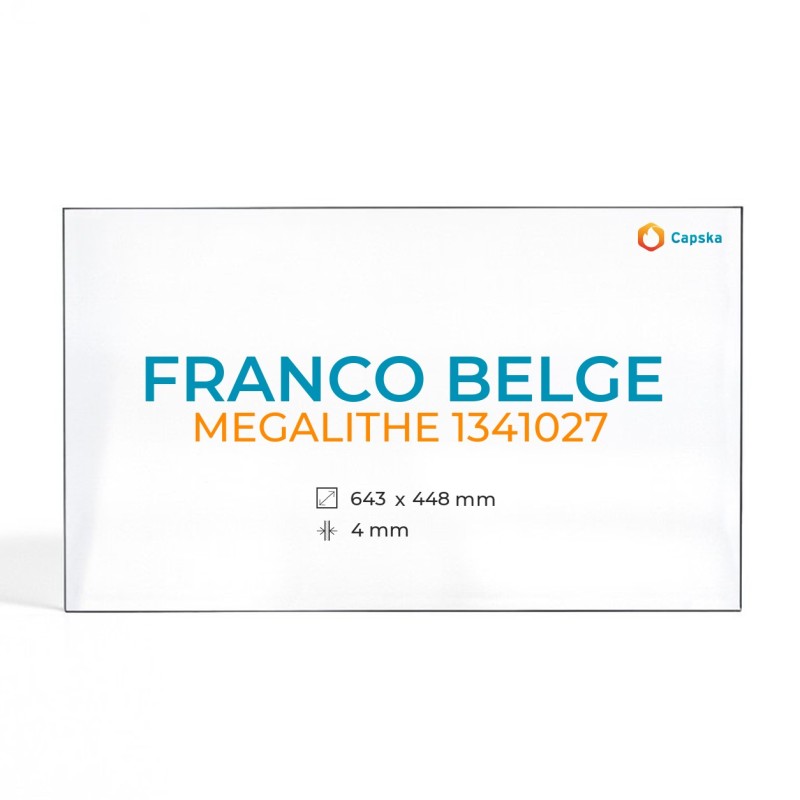 Vetro Franco Belge MEGALITHE 1341027 - Vetro Rettangolo per stufa a legna