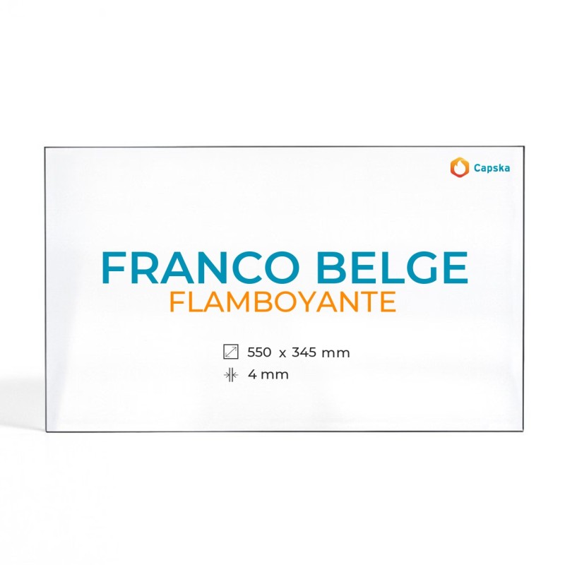 Cristal Franco Belge FLAMBOYANTE - Vidrio Rectángulo para chimenea