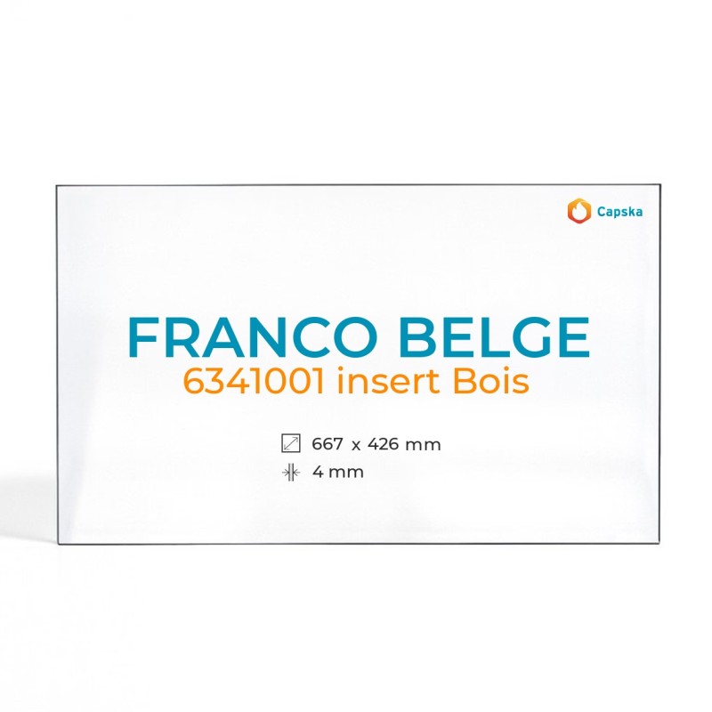 Franco Belge 6341001 INSERT BOIS Glas - Rechteck Kaminglas