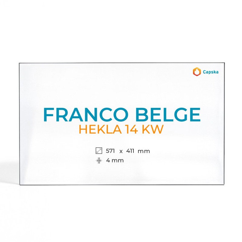 Cristal Franco Belge HEKLA 14 KW - Vidrio Rectángulo para inserto de chimenea