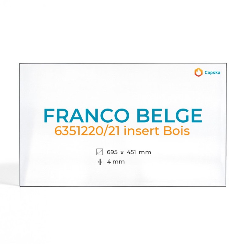 Vetro Franco Belge 6351220/21 INSERT BOIS - Vetro Rettangolo per caminetto