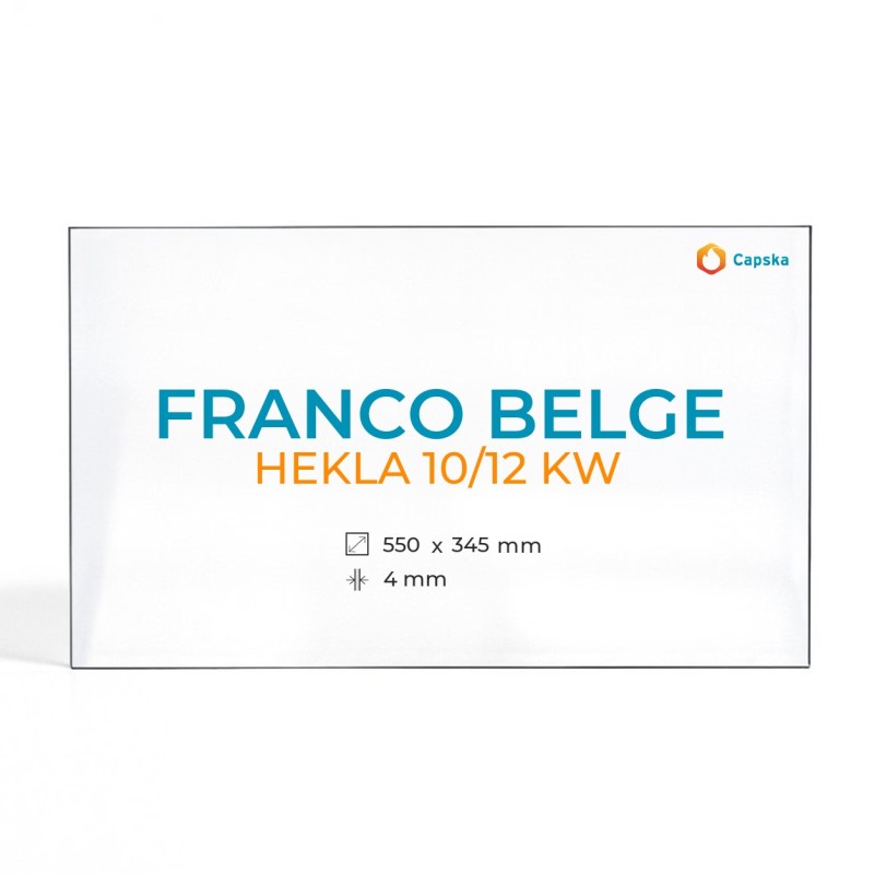 Cristal Franco Belge HEKLA 10/12 KW - Vidrio Rectángulo para chimenea